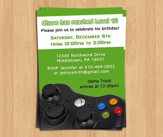 Invitation Anniversaire Xbox