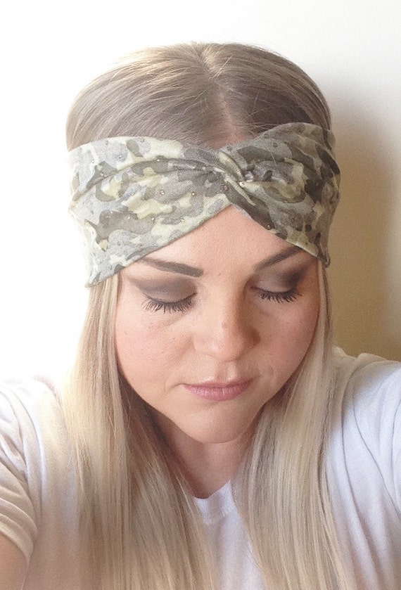 Camo Gold Dot Turban Headband Baby Camo Gold Dot Turban Headband Baby
