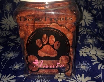 Personalized Dog Treat Container.