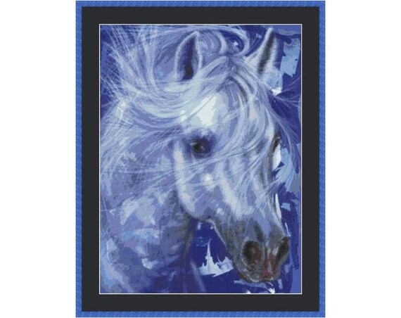 Items similar to Dreamy White Horse Counted Cross Stitch Pattern in PDF ...