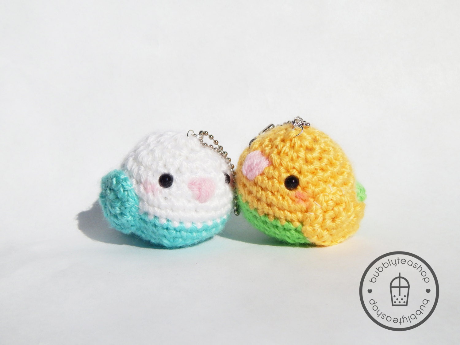 Amigurumi Love Birds Couple Keychains Bird by BubblyTeaShop