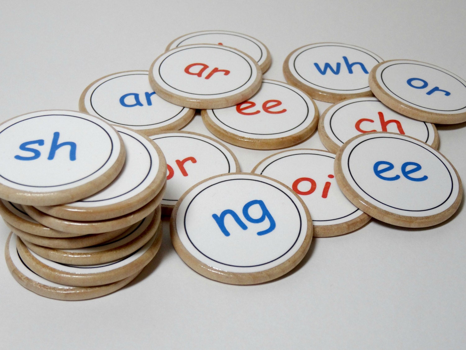 Custom phonics wooden memory match game digraph sounds