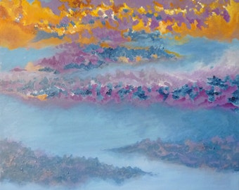 Original landscape painting - Sunset (Eyjafjöll 04)