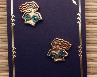 24K Gold Plated Patina Mermaids