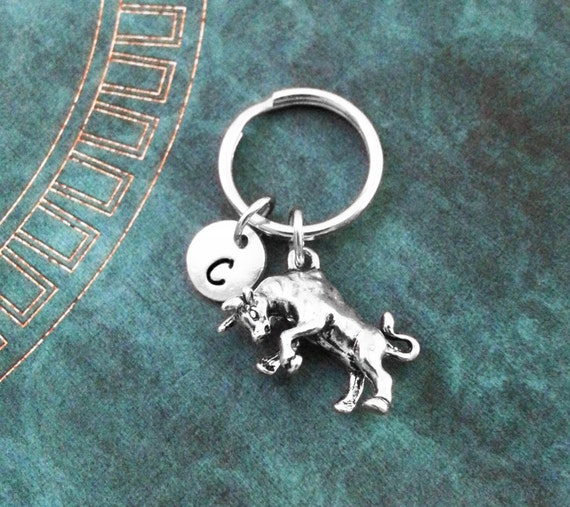 Bull Keychain VERY SMALL Bull Keyring Personalized Keychain