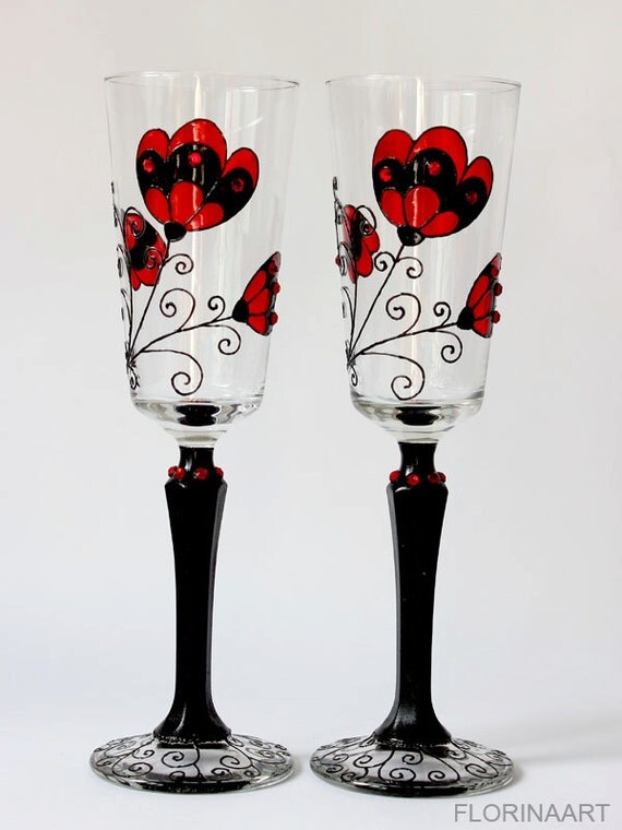 Gothic Wedding Gothic Wedding Glasses Gothic Design Black