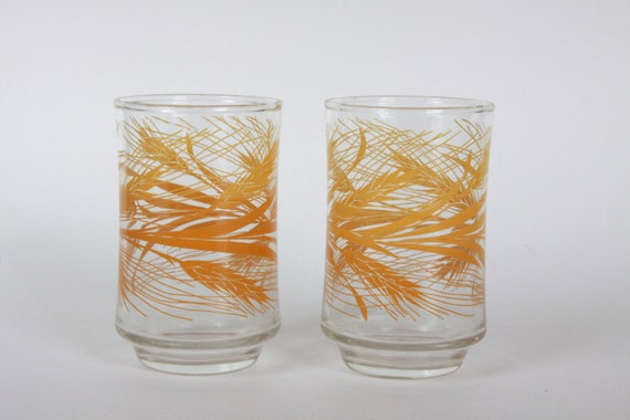 Vintage Harvest Wheat Juice Glasses Set Of By Littleshopofwhatnots