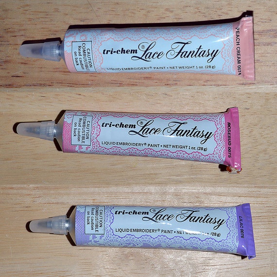 Rosebud Pink TriChem Liquid Embroidery Vintage by ReCreative85