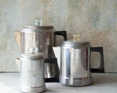 Aluminum Coffee Pots Set of 3 by Comet, Vintage Coffee Percolator, Aluminum Pots, Coffee Kettle Camping Gear,Camping Kettle Aluminum Kettle Aluminum Coffee Pots Set of 3 by Comet, Vintage Coffee Percolator, Aluminum Pots, Coffee Kettle Camping Gear,Camping Kettle Aluminum Kettle