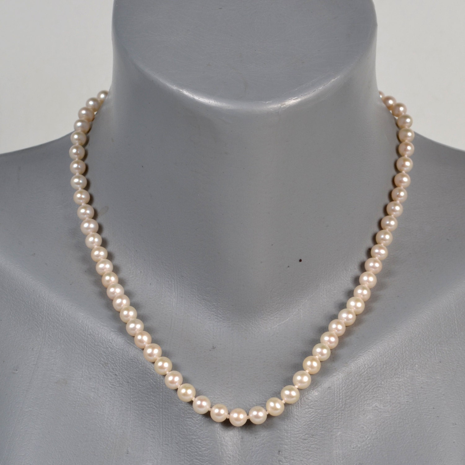 18 String of Genuine White Cultured Pearls by PierceTreasures