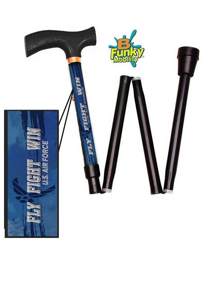US Air Force Folding Walking Cane Adjustable by BFunkyWalkingCanes