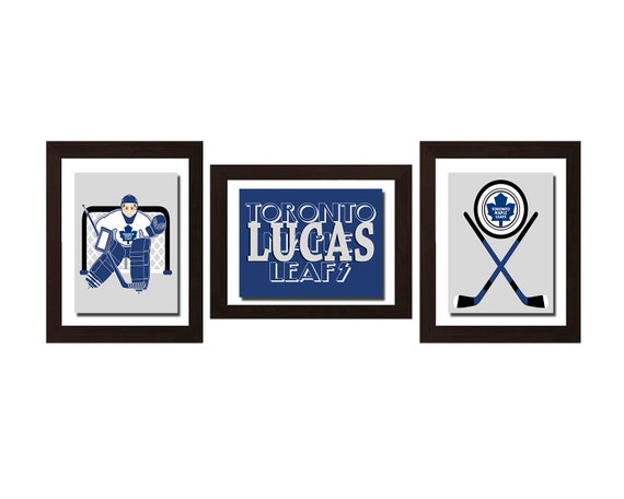 ON SALE, Hockey Decor, Boy Room Decor, Teen Boy Room Decor, Sport Decor, Hockey Wall Art, Personalized Name Art, Toronto Maple Leafs,
