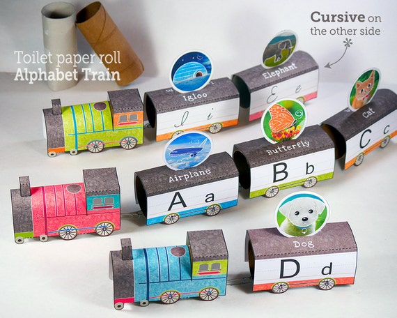 alphabet train paper crafts printable montessori letters