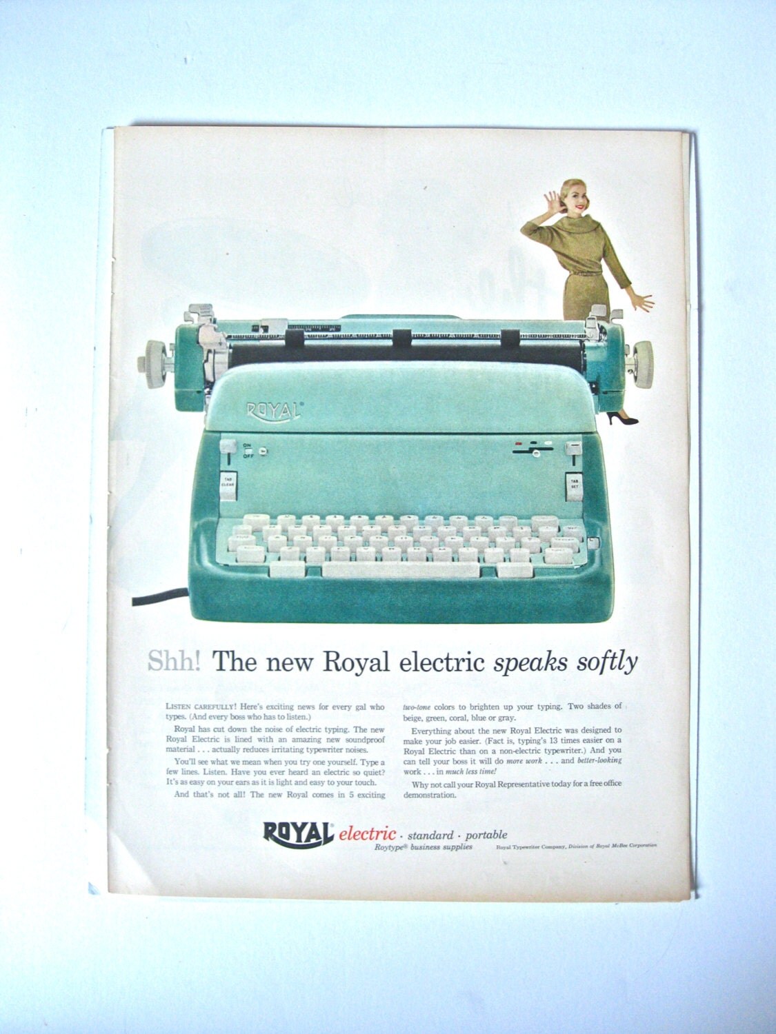 1956 Royal Electric Typewriter Advertisement oldschooltypers