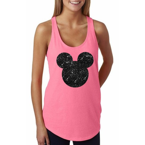 Items similar to Glitter Disney Shirt // Mickey, Mickey Head Silhouette ...