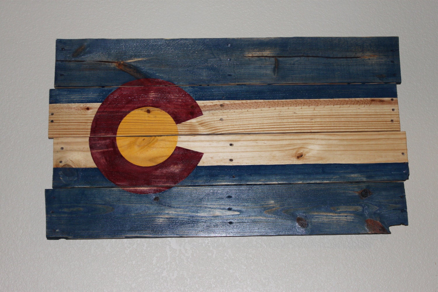 Reclaimed Wood Rustic Colorado State Flag by ThisIsAPieceOfWood