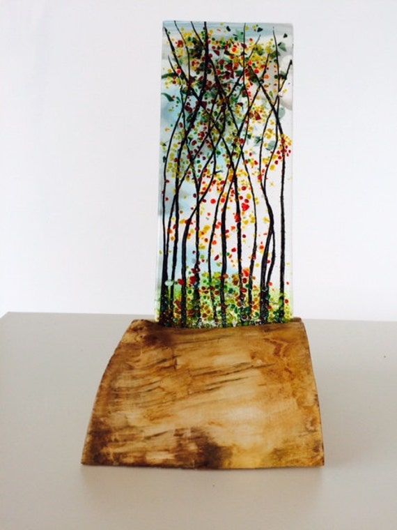 Tall fused glass trees
