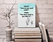 Winnie the Pooh printable, Instant download printable wall art, A.A. Milne quote, nursery printable, â€œHow do you spell love?..."