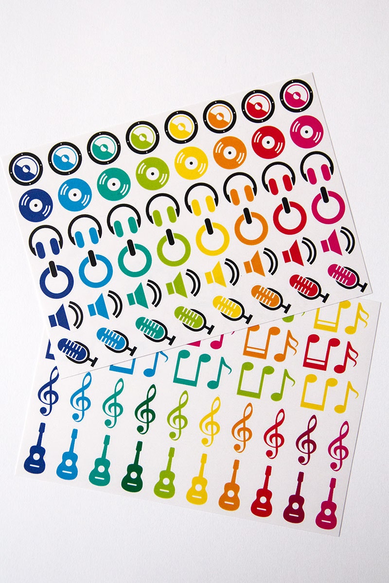 96 music stickers speaker sticker music note by CartaPrintea