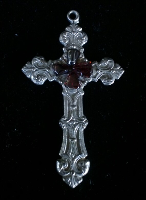 Items similar to Vintage Italian Cross with Hand Applied Gothic