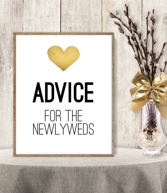 Advice For The Newlyweds // Watercolor Wedding Advice Sign DIY