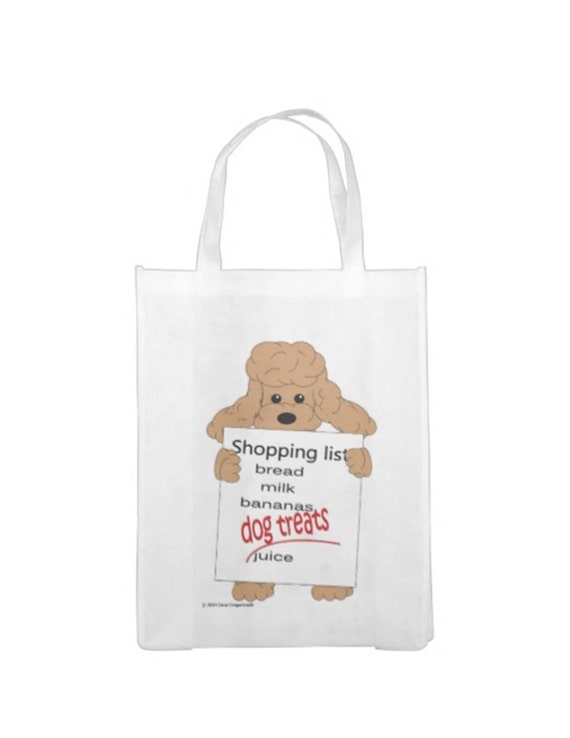 Poodle Reusable Grocery Bag. Personalized