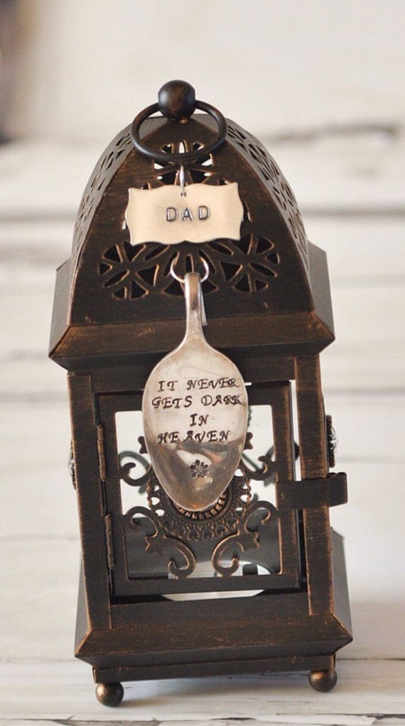 Memory of Dad Memorial Lantern tea light by HeavenHoldsYou on Etsy