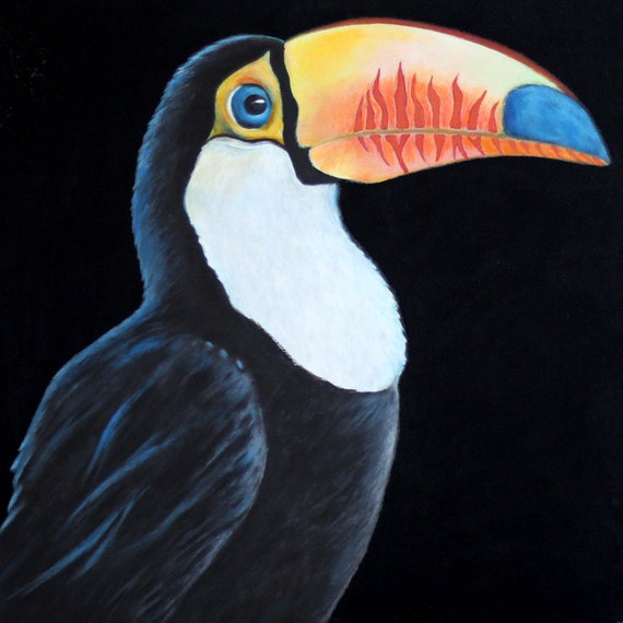 Toucan painting 8.5 x 11 print from original acrylic