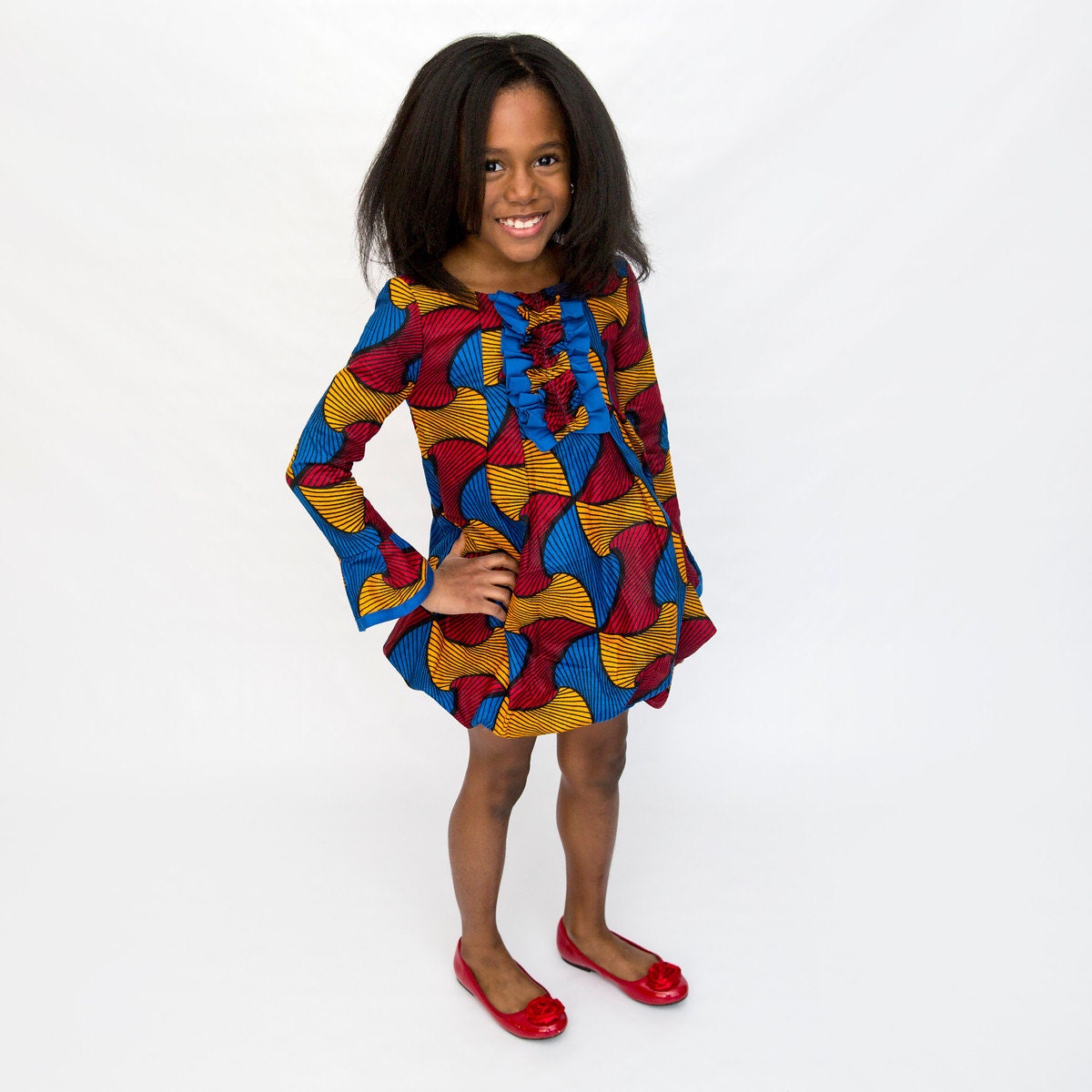 African print flower girl dresses