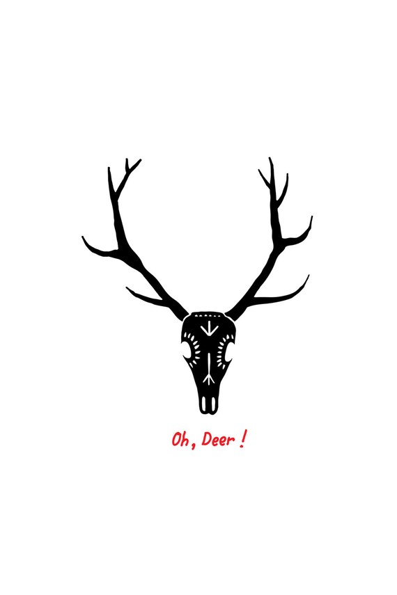 Deer / Elk Antler Wall Decal Wall Decal Wall by BioWallArt