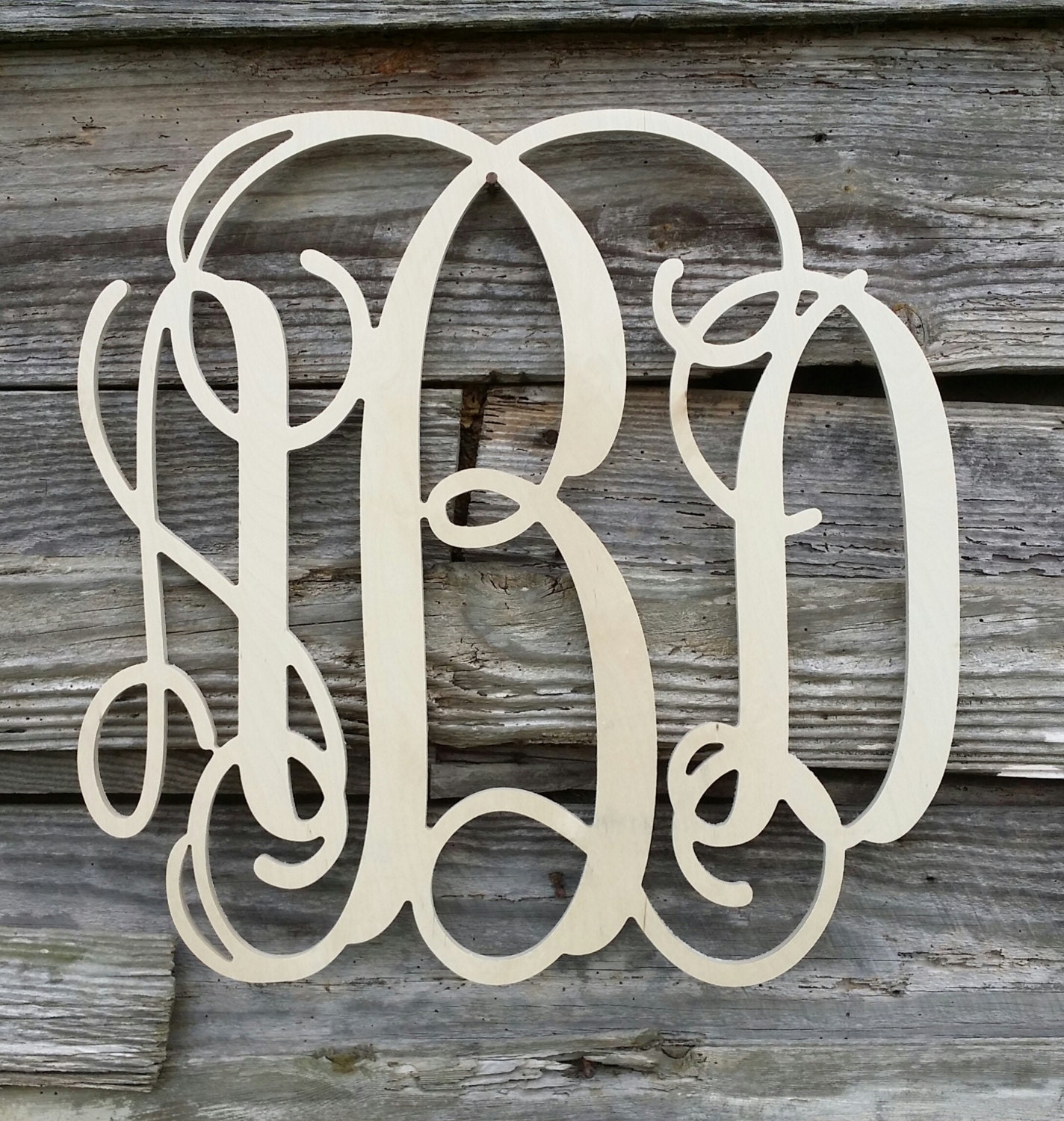 Wooden Monogram Unpainted Wood Monogram Wood Letters