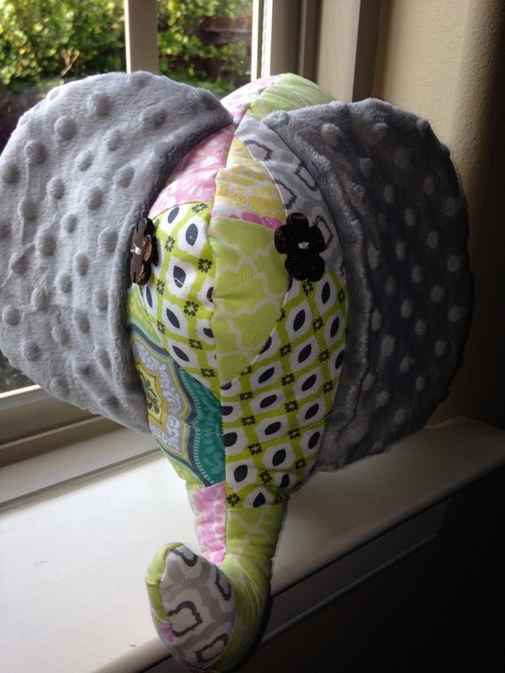 Patchwork Elephant Quilted Elephant Stuffed by CuddleDumplins