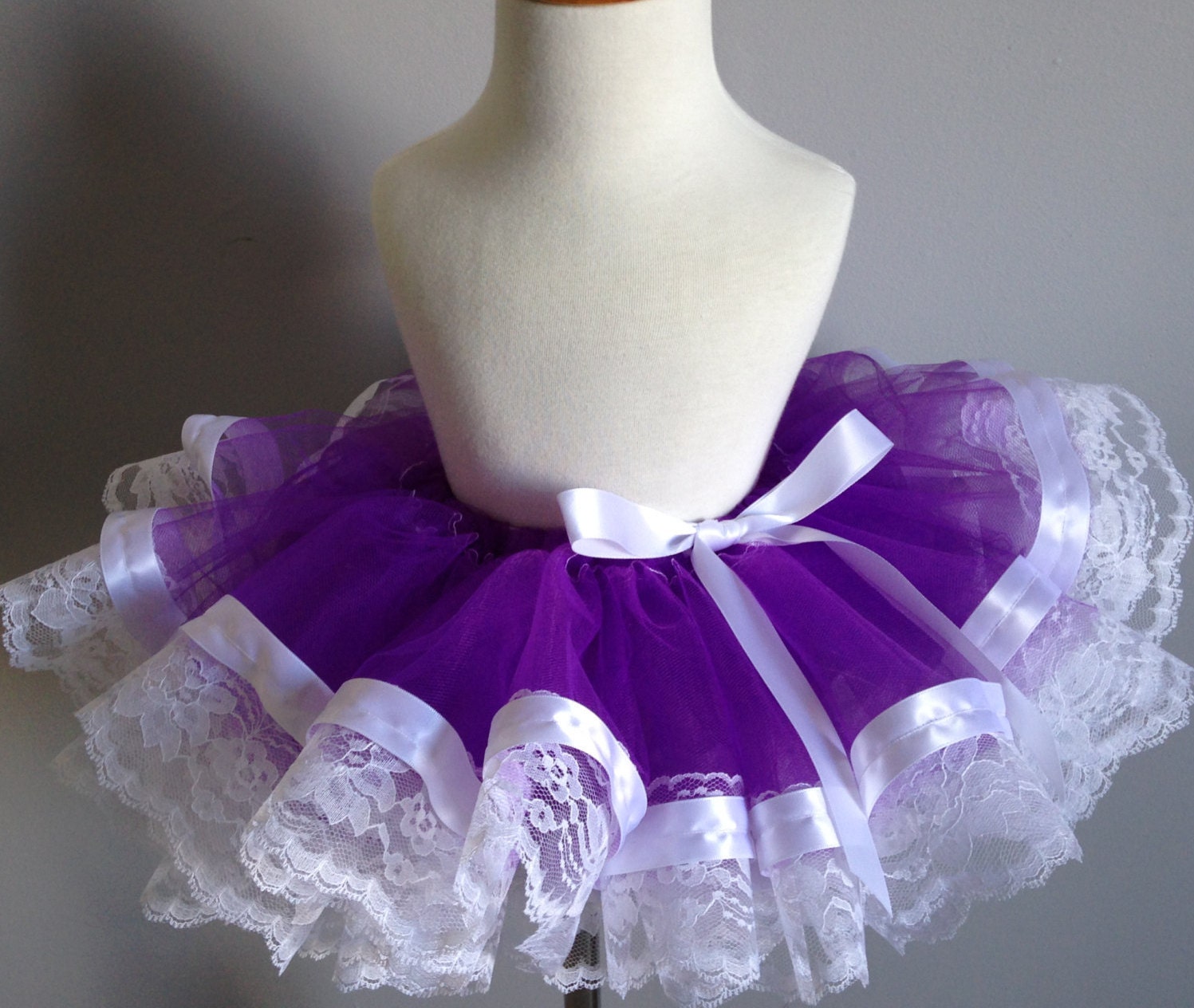 Lace and Ribbon Trim Tutu. Made to order with by TailoredSewSweet