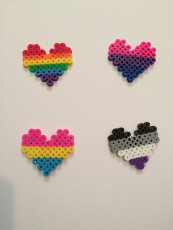 Items similar to Pride Hearts (perler beads) on Etsy