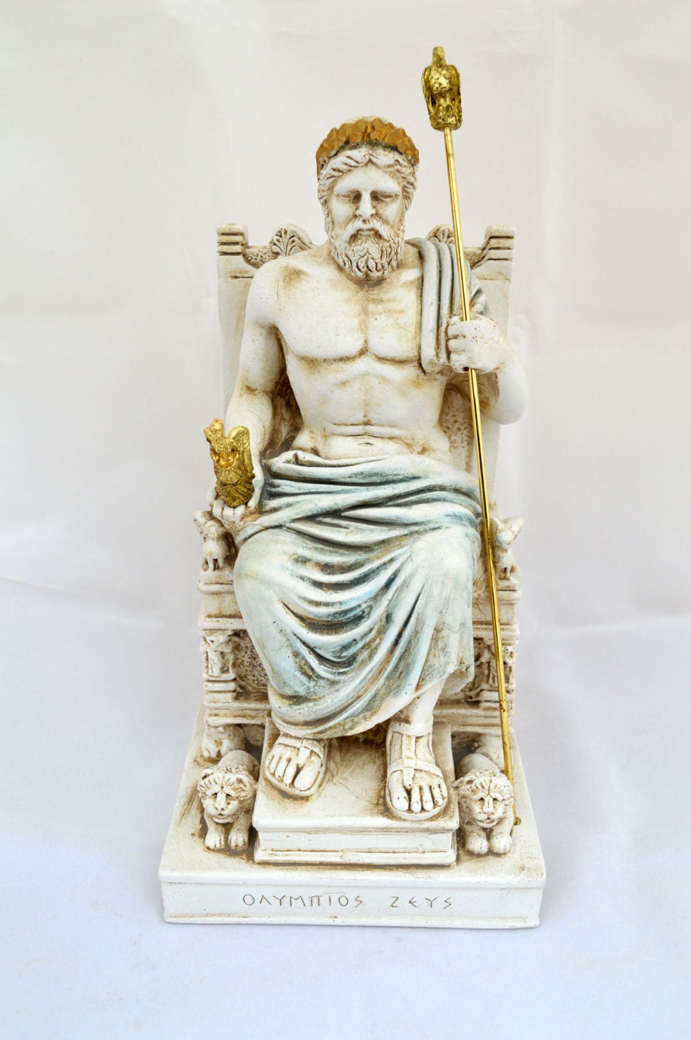 Zeus Ancient Greek God king leader of all 12 Gods sculpture