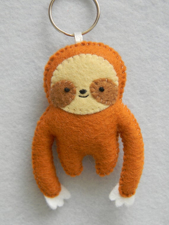 sloth plush keychain