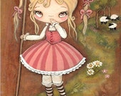 Items similar to Nursery Art Print Little Bo Peep Fairy Tale Lost Sheep ...