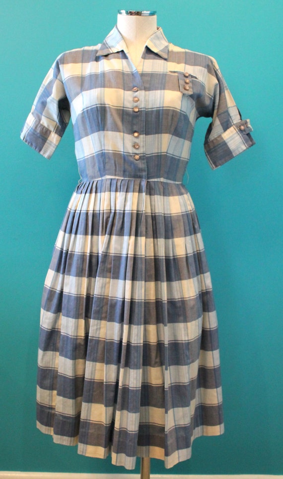 1950s Plaid Housedress