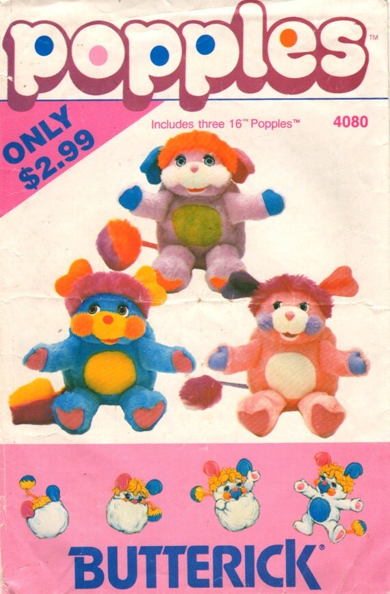 Butterick 4080 418 1980s Soft Popples Pattern Pancake by mbchills Butterick 4080 418 1980s Soft Popples Pattern Pancake by mbchills