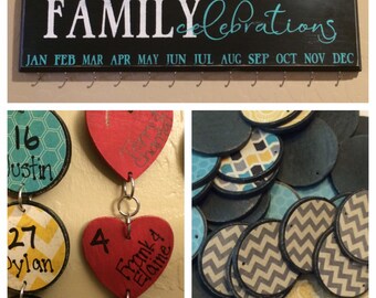 Family Birthday Board . Family Birthday Sign . Family Calendar . Family Celebrations . Family Birthday Wall Hanging . Mother's Day gift