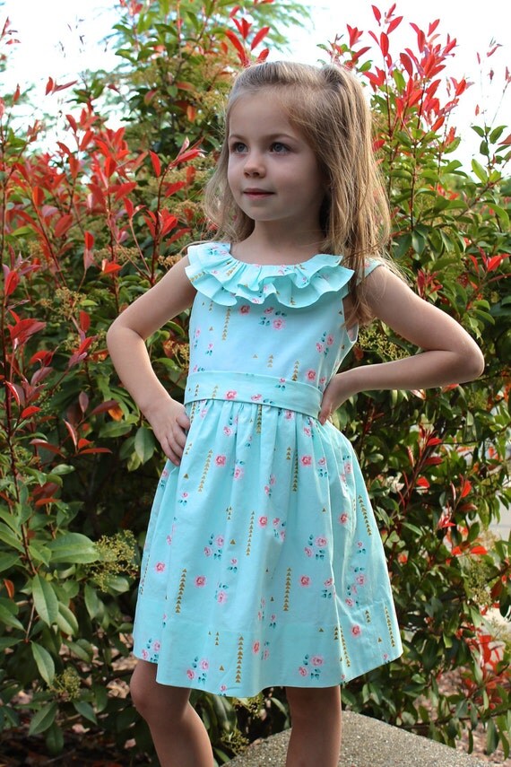 Girls Dress PATTERN, PDF download, beautiful summer dress, perfect for