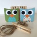 Owl Art Display Clips, Green and Blue, Owl Kids Decor, Owl Decor, eco-friendly
