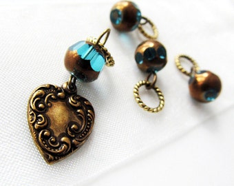 LAST SETS - What Your Heart Contains - Four Handmade Stitch Markers - Fits Up To 5.0 mm (8 US) - Limited Edition