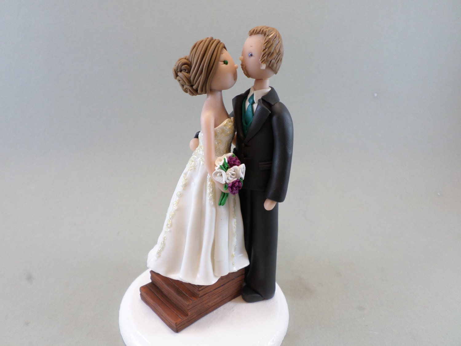 Short Bride & Tall Groom Personalized Wedding Cake Topper