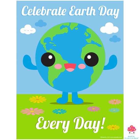 Earth Day Poster for home or school classroom digital