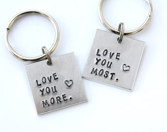 Love You More Keychain - Love You Most Keychain - Love You More Love You Most Keychain Set - Couples Keychain Set - Mother's Day Gift