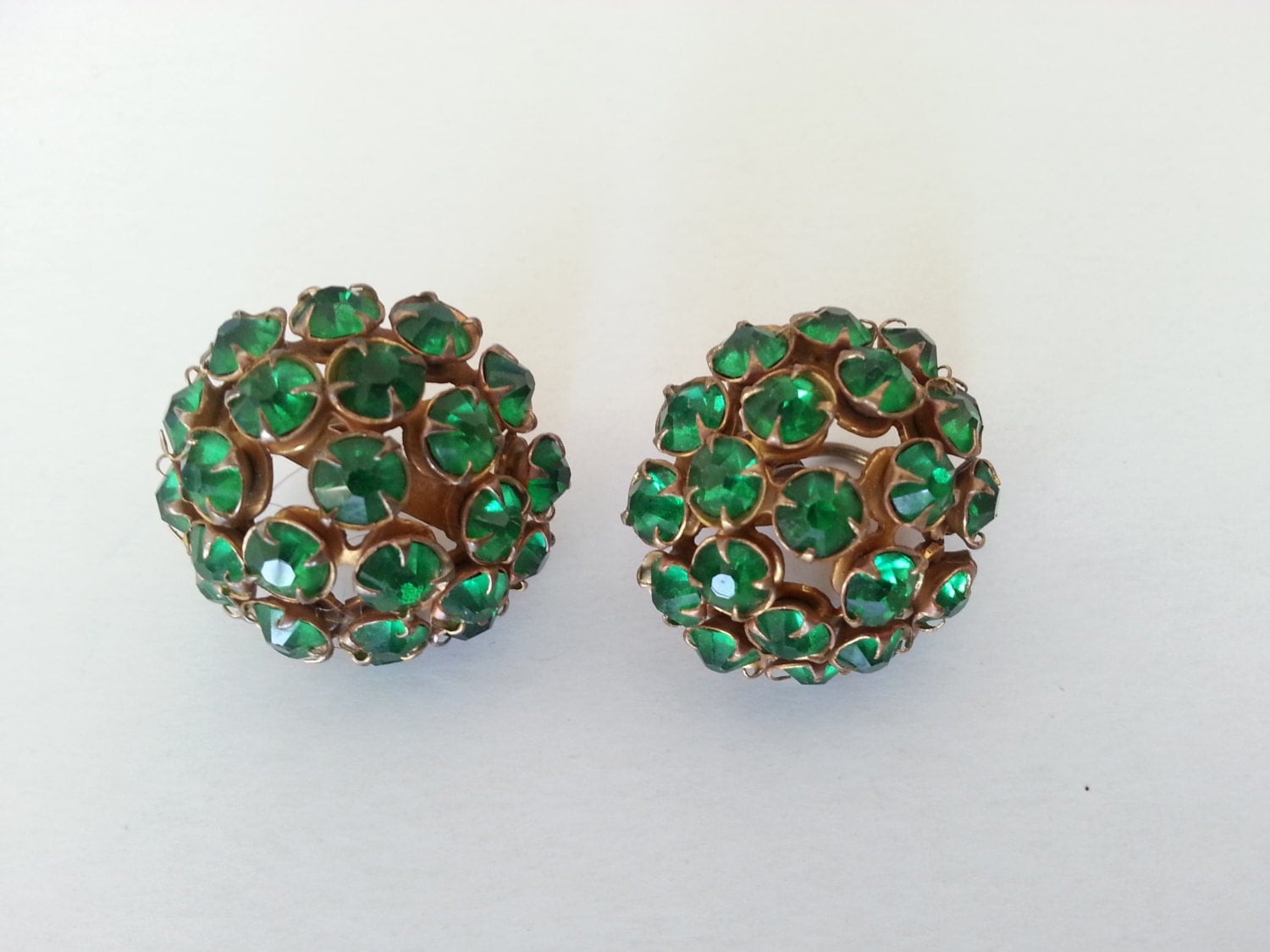 Emerald Costume Jewelry Clip on Earrings