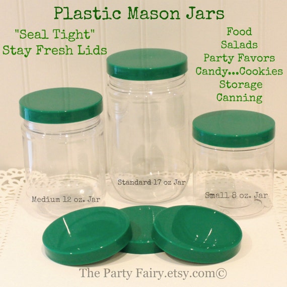 Plastic Mason Jars12 Plastic Mason Jars with SEAL