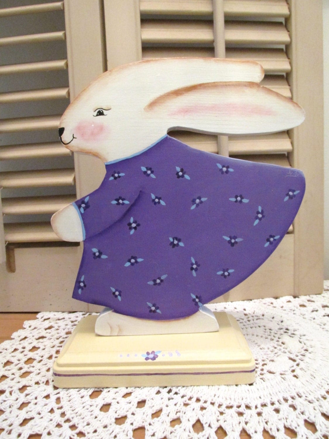 Bunny Easter Hand Painted Shelf Sitter