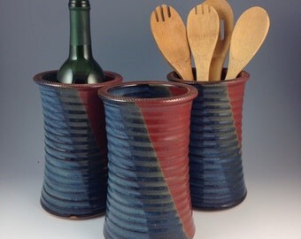 Wine Chiller - Wine Cooler- Pottery Wine Cooler - Ceramic Wine Bottle Holder - Textured Rim - Handmade Wine Cooler - In Stock, Ready to Ship